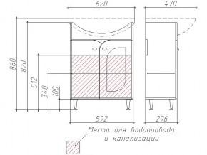 Тумба под умывальник Уют 60 Радуга Красный в Бакале - bakal.mebel74.com | фото 3