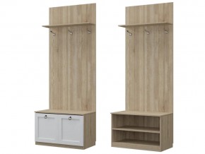 Тумба с вешалкой Турин дуб сонома/белый в Бакале - bakal.mebel74.com | фото