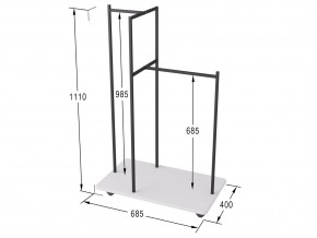 Вешалка гардеробная Стик Белый в Бакале - bakal.mebel74.com | фото 2