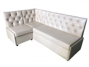 Угловой диван Призма каретная стяжка белый с коробами в Бакале - bakal.mebel74.com | фото 1