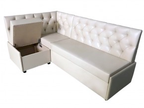 Угловой диван Призма каретная стяжка белый с коробами в Бакале - bakal.mebel74.com | фото 2